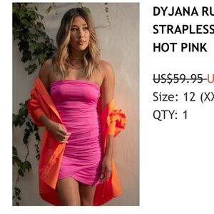 Showpo DYJANA RUCHED STRAPLESS MINI DRESS